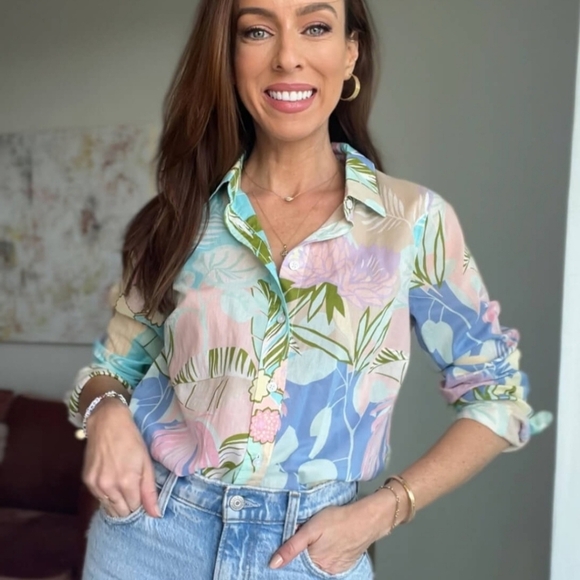 TALBOTS TROPICAL LIGHTWEIGHT LONGSLEEVE SHIRT SIZE LP - Picture 2 of 8